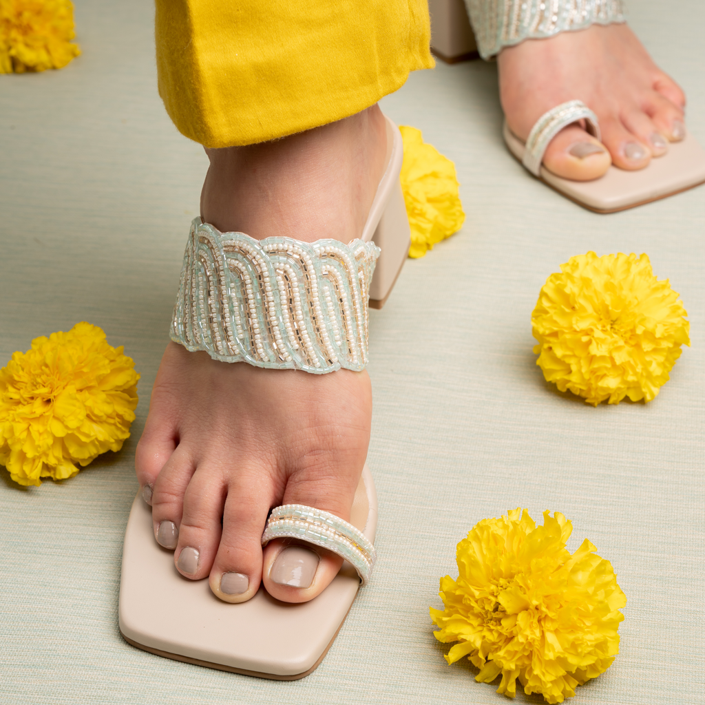 Pearl Wave Block Heels