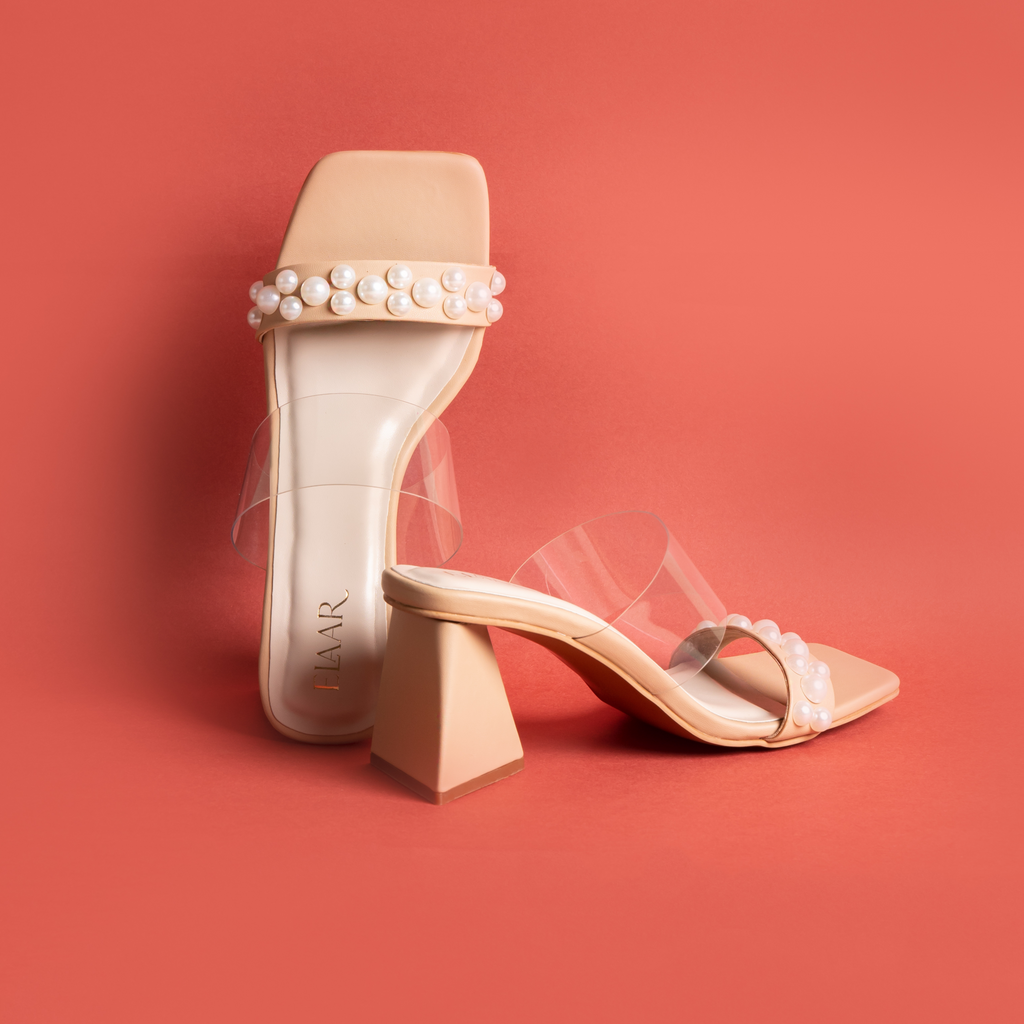 Pearl Accent Block Heels