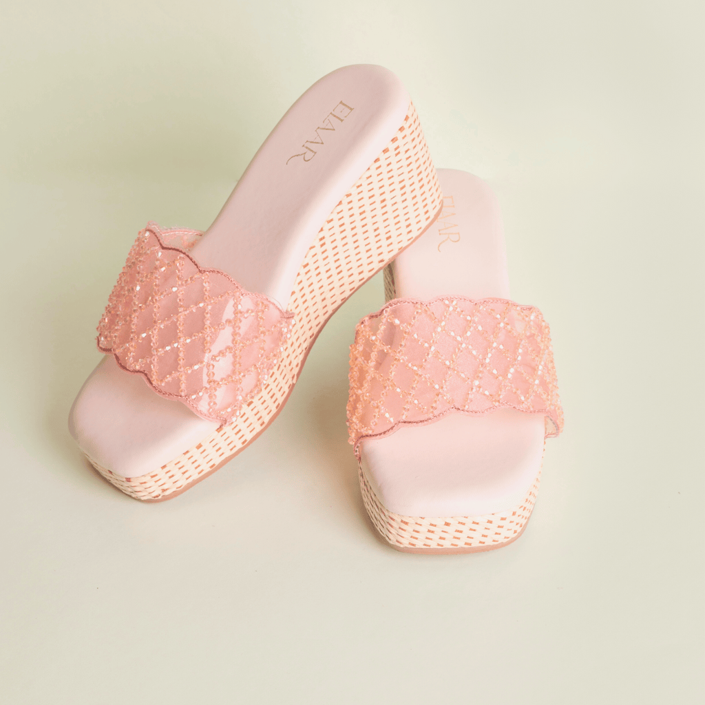 Blush Mesh Wedges
