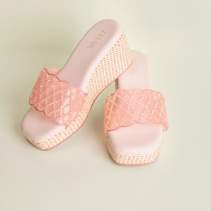 Blush Mesh Wedges