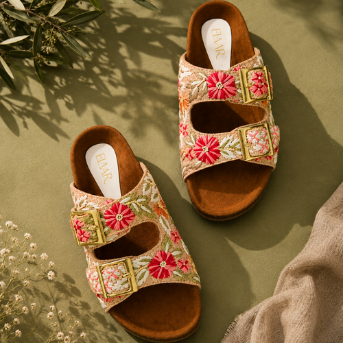 Bloom Raffia Flats