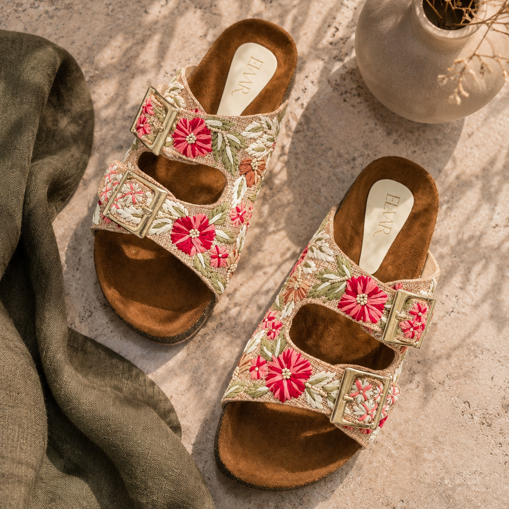 Bloom Raffia Flats