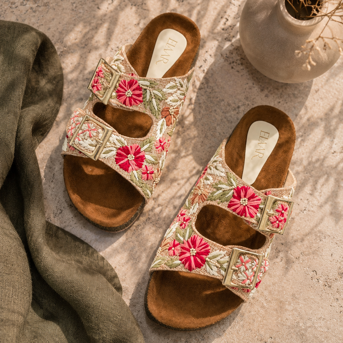 Bloom Raffia Flats