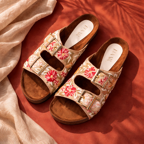 Bloom Raffia Flats