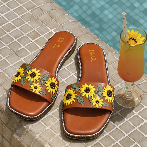 Cinnamon Tan Sunflower Flats