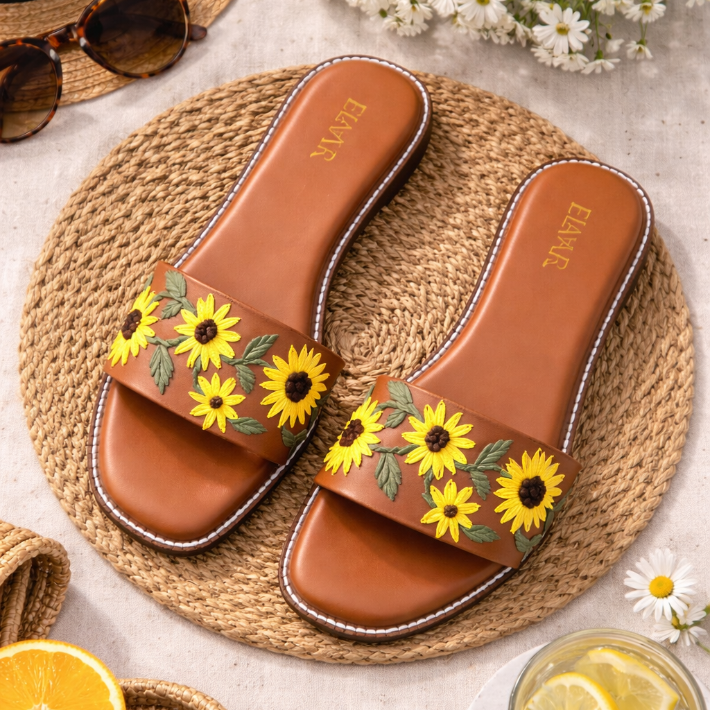 Cinnamon Tan Sunflower Flats