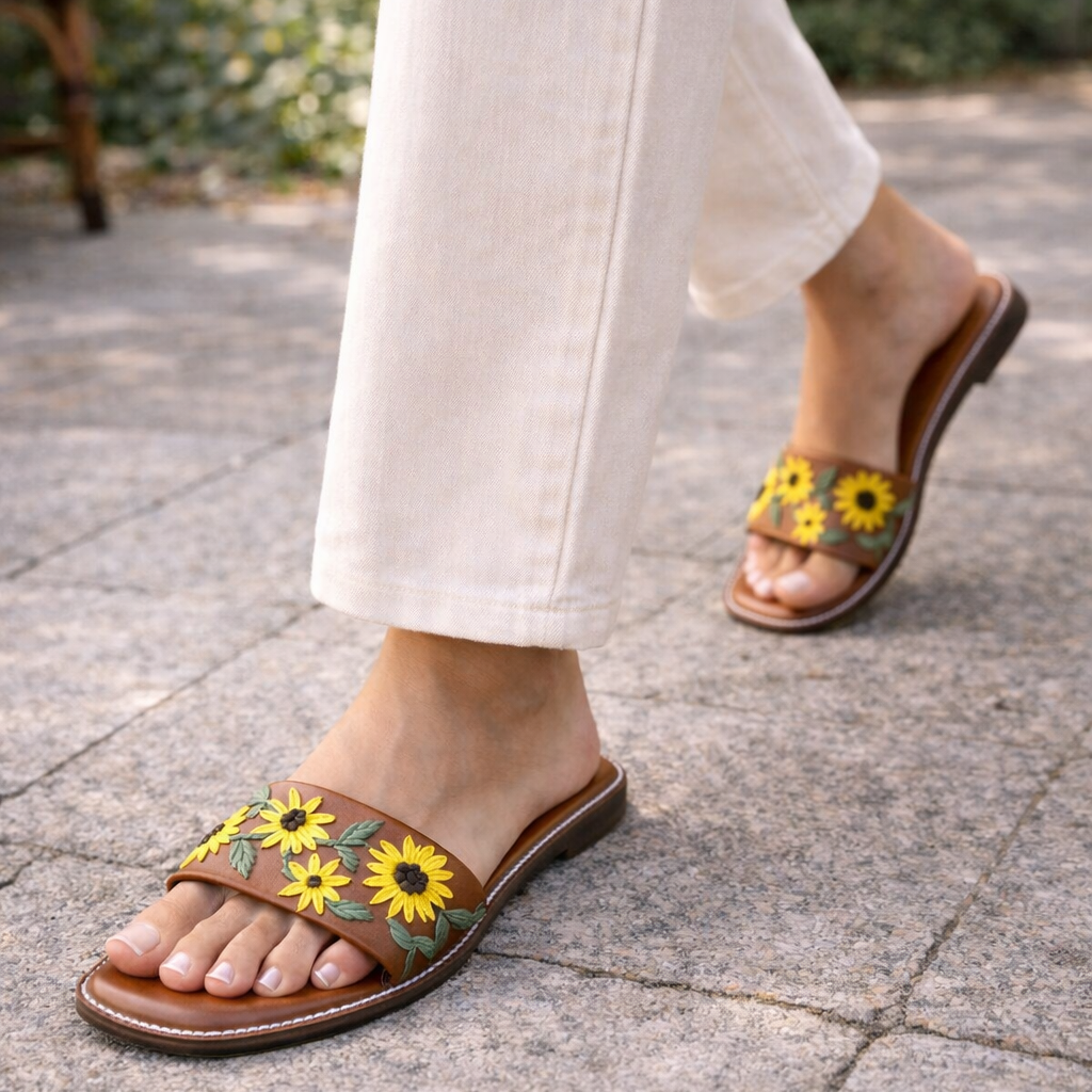 Cinnamon Tan Sunflower Flats