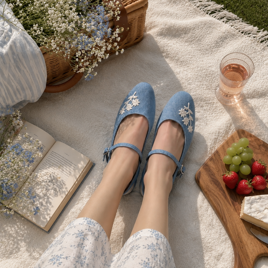 Denim Mary Jane Sandals