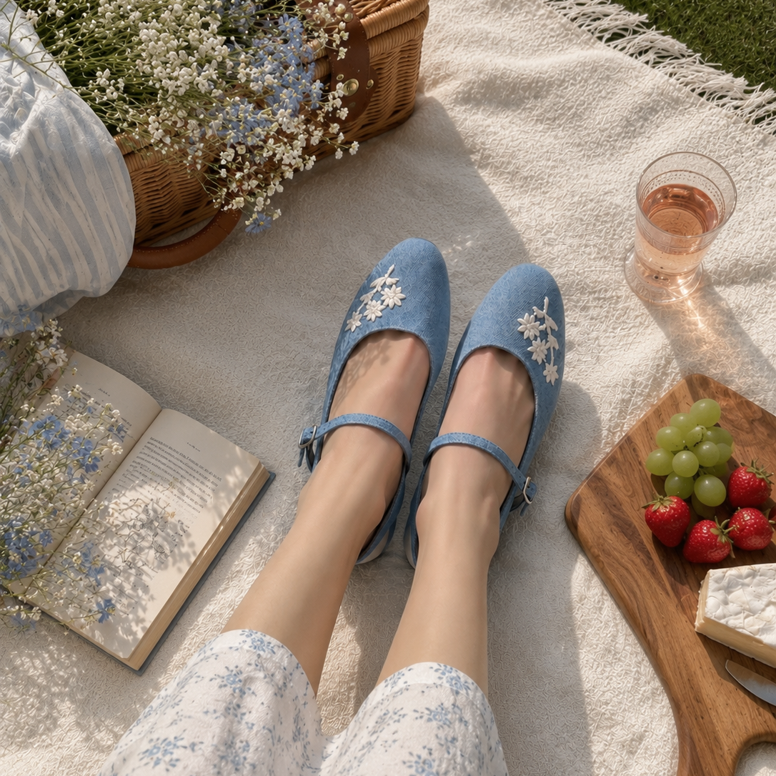 Denim Mary Jane Sandals