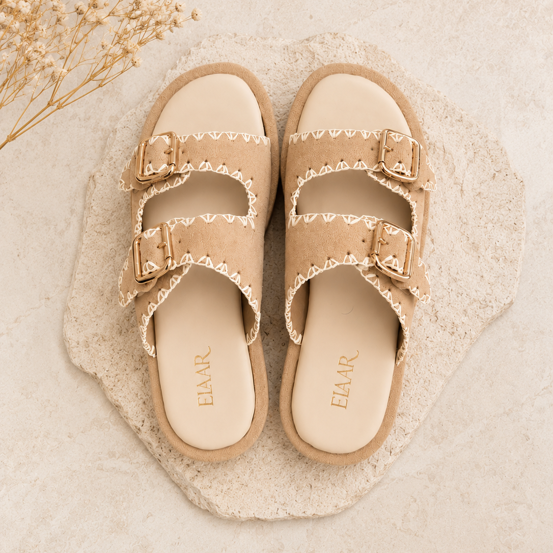 Suede Artisanal Slides