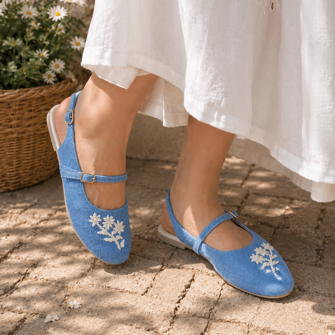 Denim Mary Jane Sandals