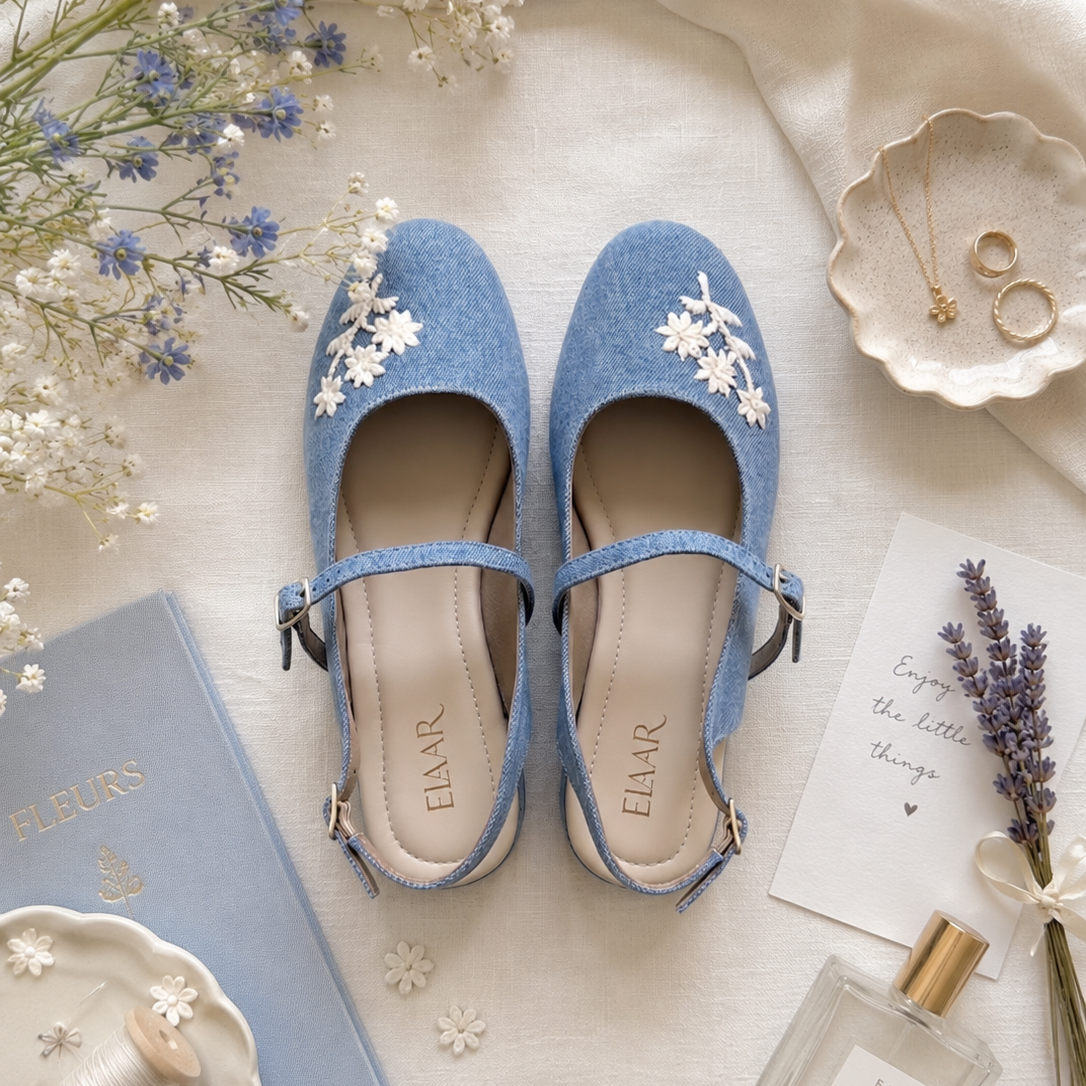 Denim Mary Jane Sandals