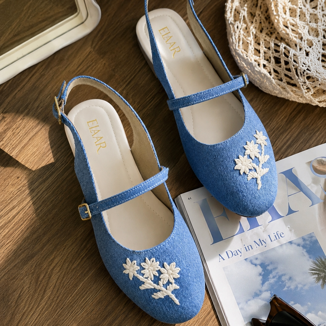 Denim Mary Jane Sandals