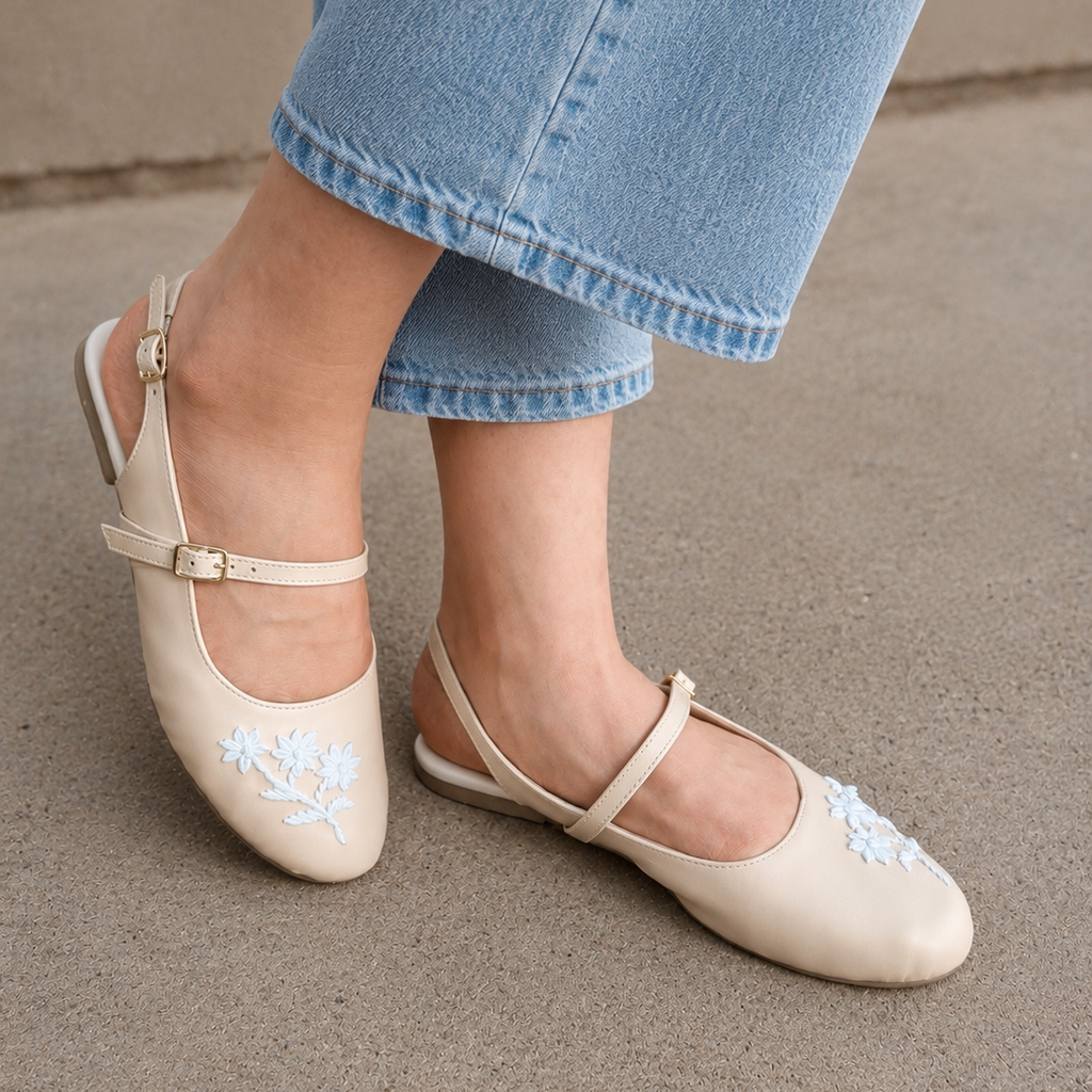 Nude Mary Jane Sandals