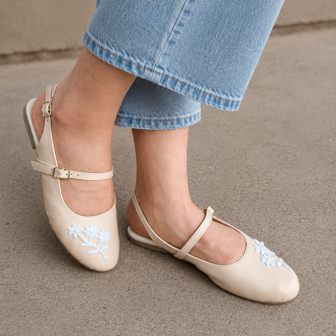 Nude Mary Jane Sandals