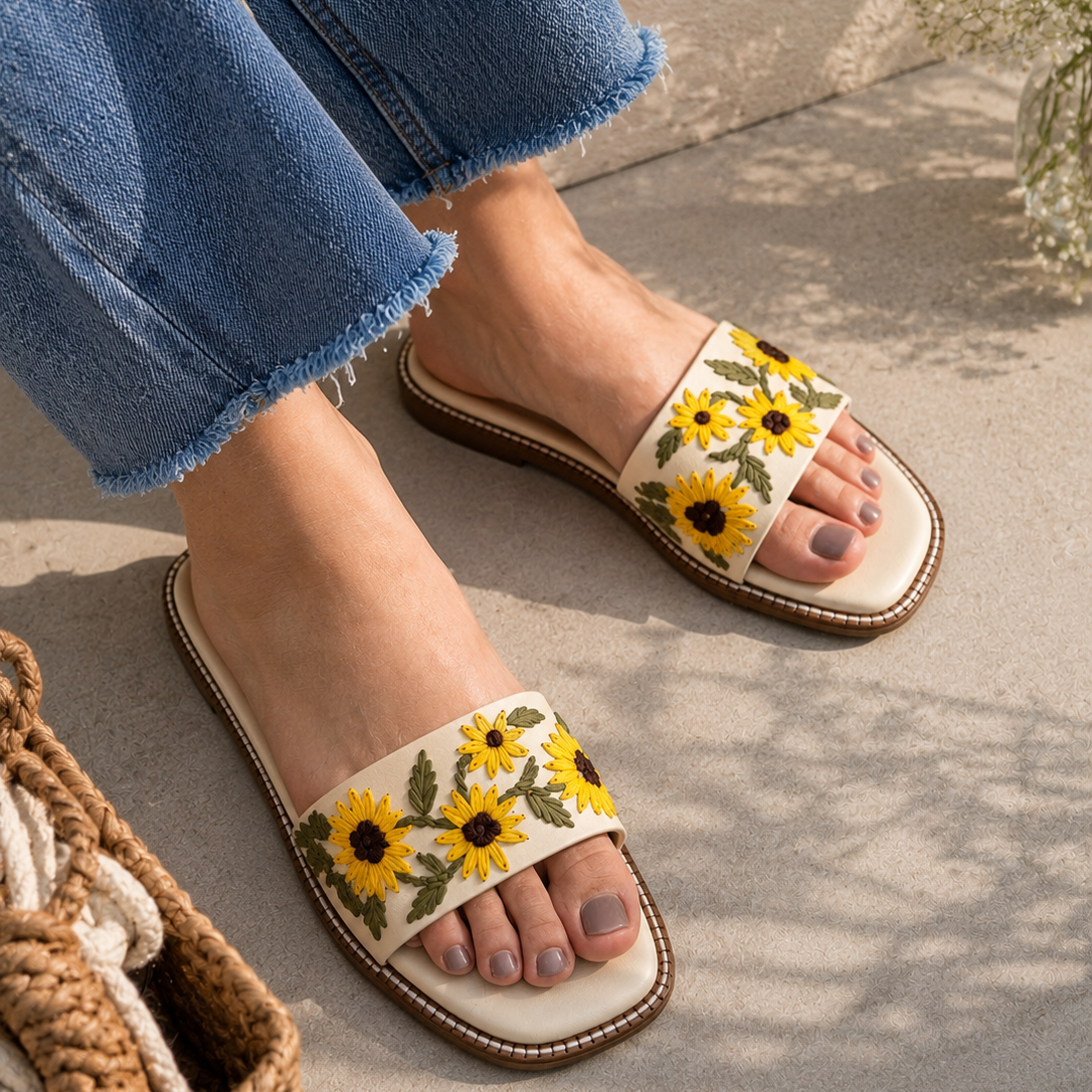 Off-White Sunflower Flats