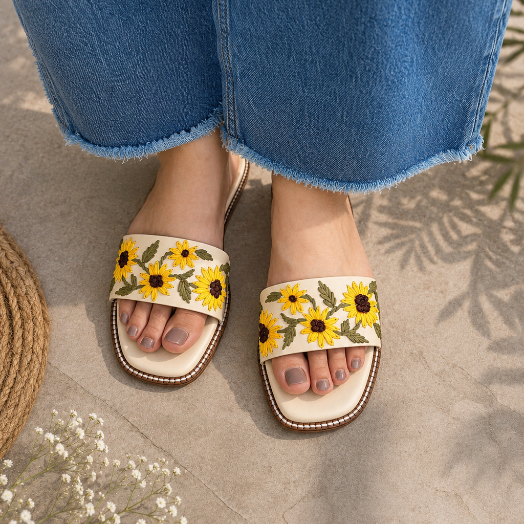 Off-White Sunflower Flats