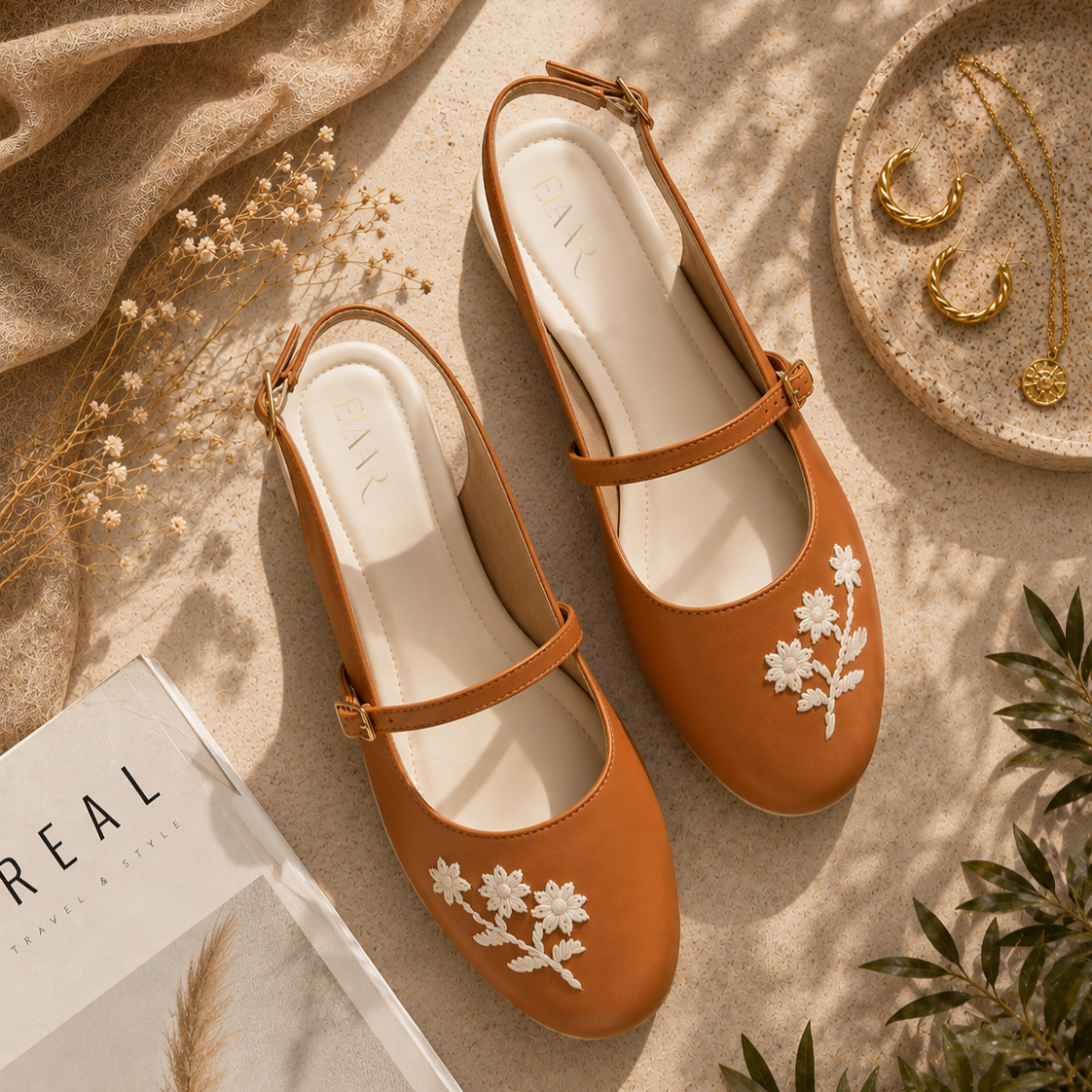 Tan Mary Jane Sandals