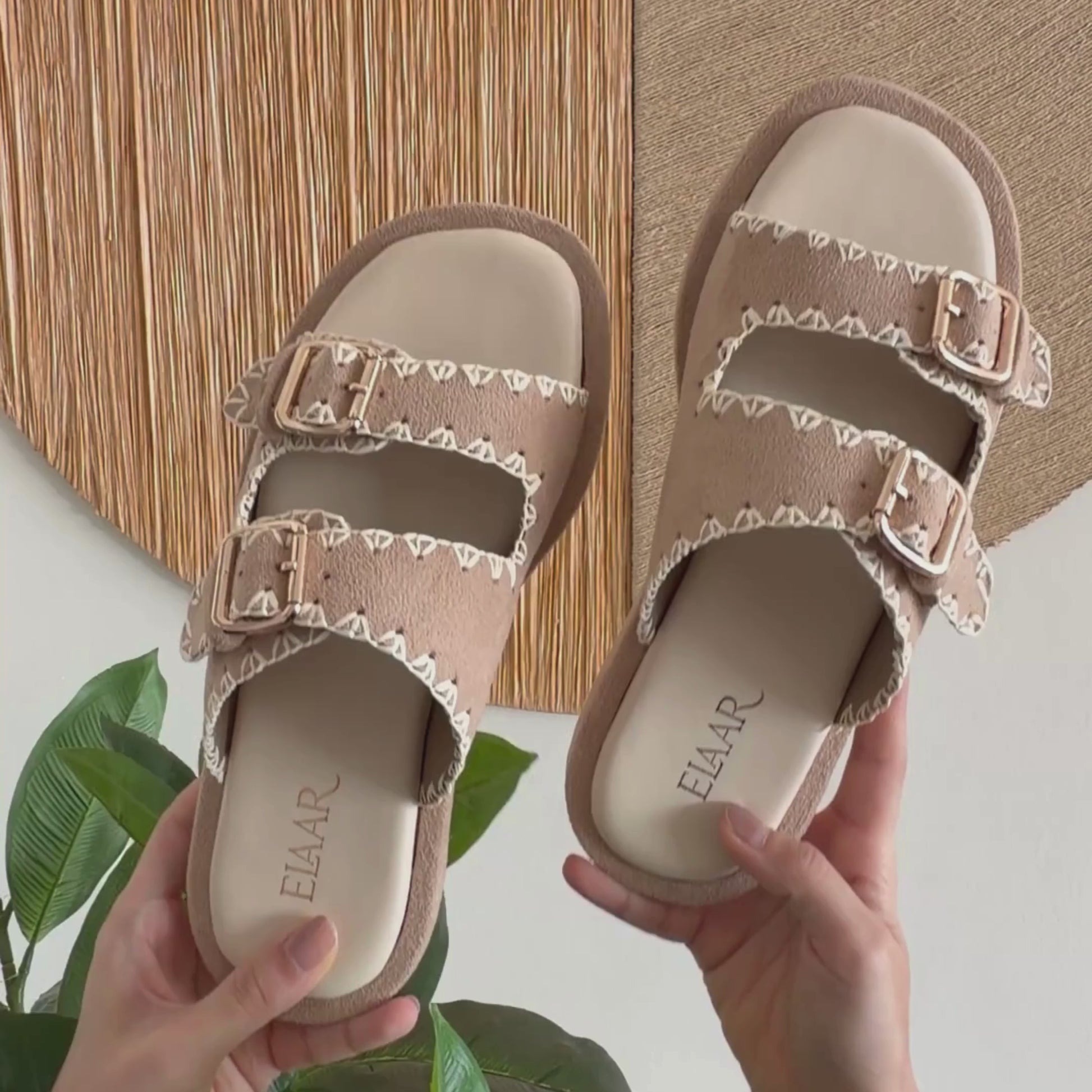 Suede Artisanal Slides